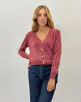 Cardigan basic con lustrini