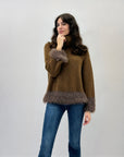 Maglione dolcevita in lana mohair