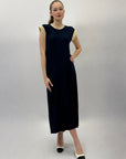 Abito lungo basic con dettaglio lurex