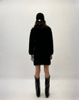 Abito premium dolcevita in lana mohair con piume