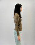 Maglia righe lupetto in pile petite