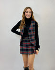Gilet tartan con bottoni