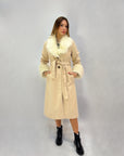 Cappotto lungo foderato con pelliccia sintetica