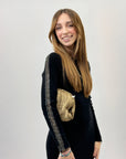 Pochette lurex con tracolla