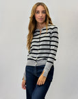 Cardigan a righe con bottoni