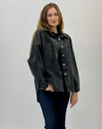 Giacca premium in denim con stampa