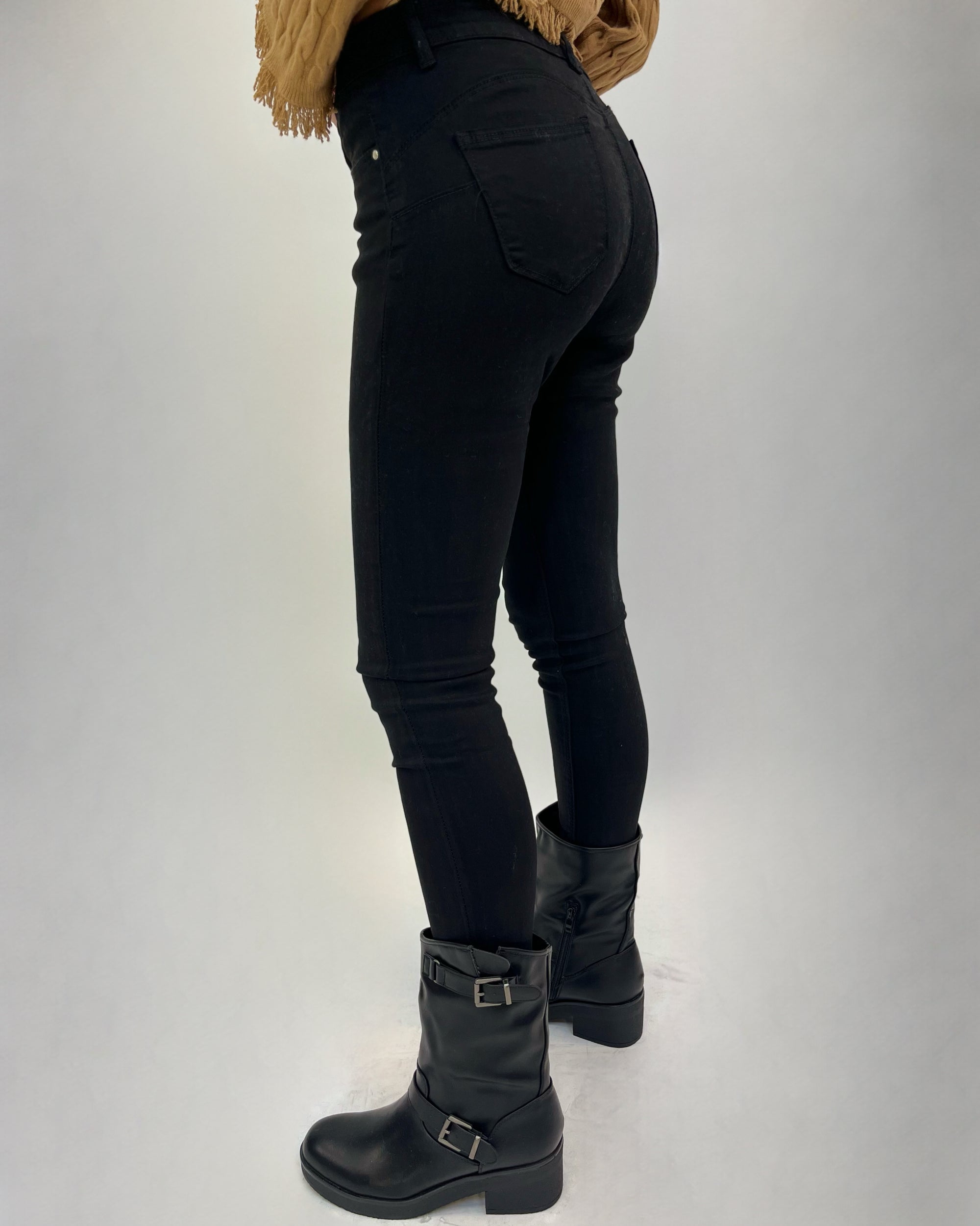 Pantaloni basic in cotone colorati push-up