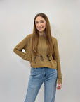 Pullover crop con strappi