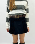 Maglione dolcevita righe effetto peluche