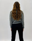 Maglione perle con zip crop