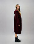 Cappotto premium con cappuccio effetto peluche