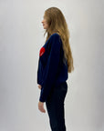 Cardigan in maglia fine con cuore amore