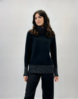 Maglione dolcevita con brillantini taglia comoda