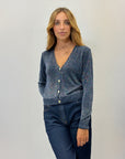 Cardigan basic con lustrini