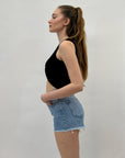 Pantaloncini in jeans con brillanti