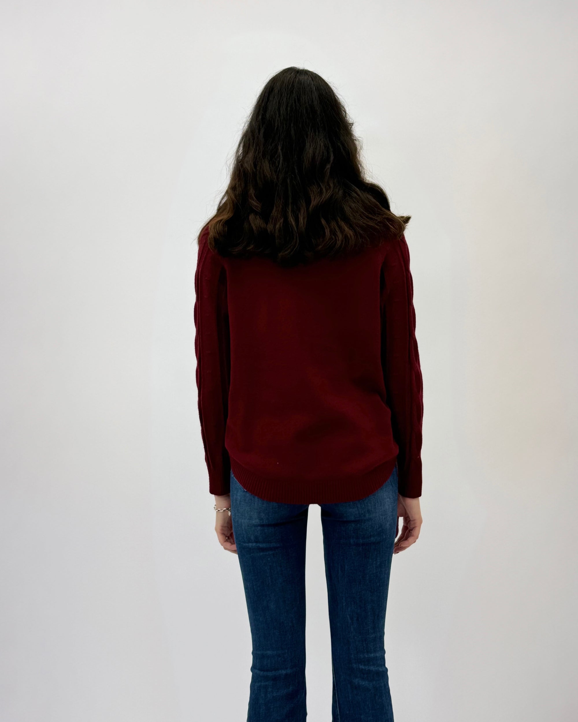 Maglione morbido intrecciato over