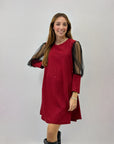Abito con strass maniche in organza