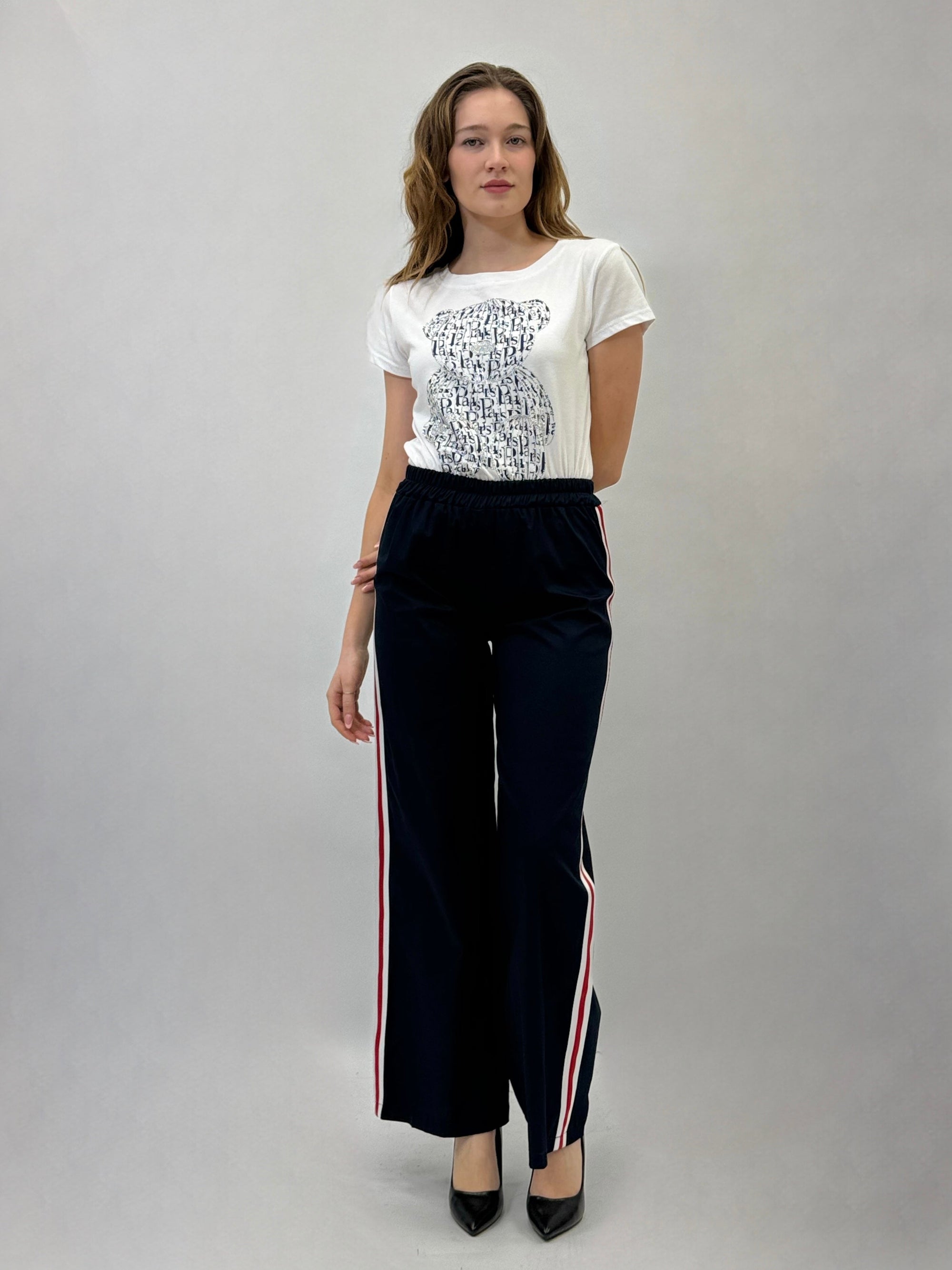 Pantaloni dritti con dettaglio laterale