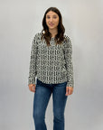 Maglia in lana con stampa geometrica
