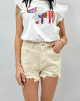 Pantaloncini jeans con strappi