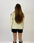 Maglione misto lana con stampa leopardata paillettes