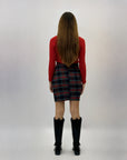 Gonna tartan con drappeggio