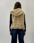 Gilet pelliccia con cappuccio