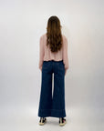 Jeans elasticizzato a gamba larga