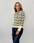 Cardigan a righe con bottoni