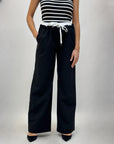 Pantaloni gamba larga con elastico