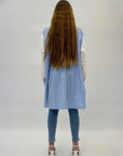 Camicia comoda in pizzo sangallo dettaglio righe
