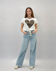 Jeans con elastico in vita