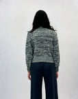 Cardigan con paillettes e zip