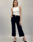Pantaloni con cintura a gamba larga