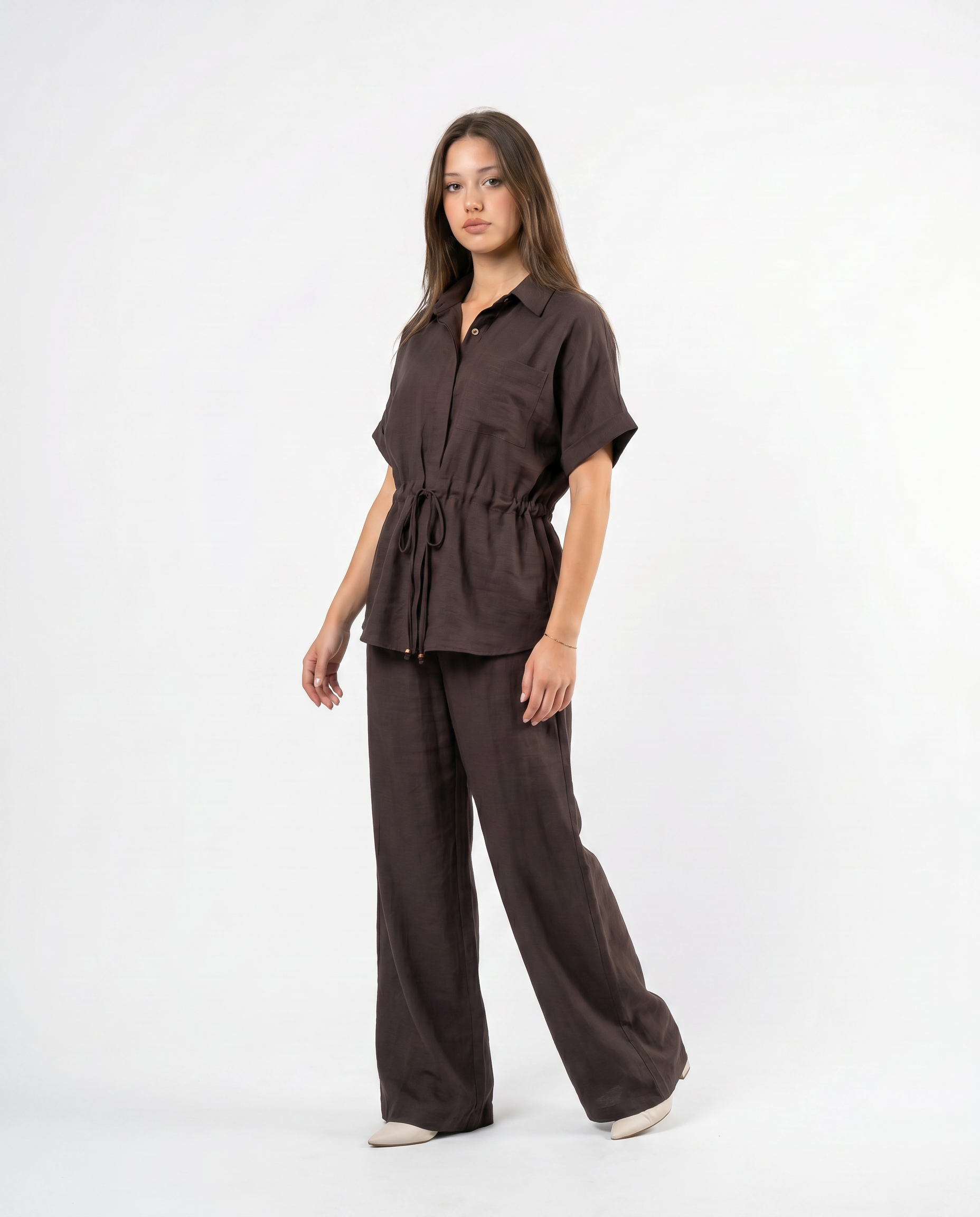 Completo Camicia con Coulisse e Pantalone Palazzo