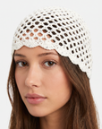 Cappello Crochet Bianco con Strass