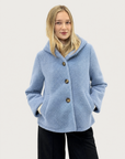 Cappotto corto caldo effetto teddy con cappuccio - Made in Italy