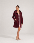 Cappotto in neoprene con cappuccio e bottoni