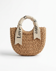 Borsa Mini in Paglia Intrecciata con Manico