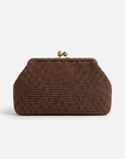 Clutch in rafia con chiusura gioiello – minimal e raffinata
