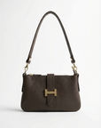 Borsa a Spalla in Vera Pelle con Dettaglio H in Vera Pelle