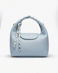 Borsa a mano in vera pelle con dettagli borchiati