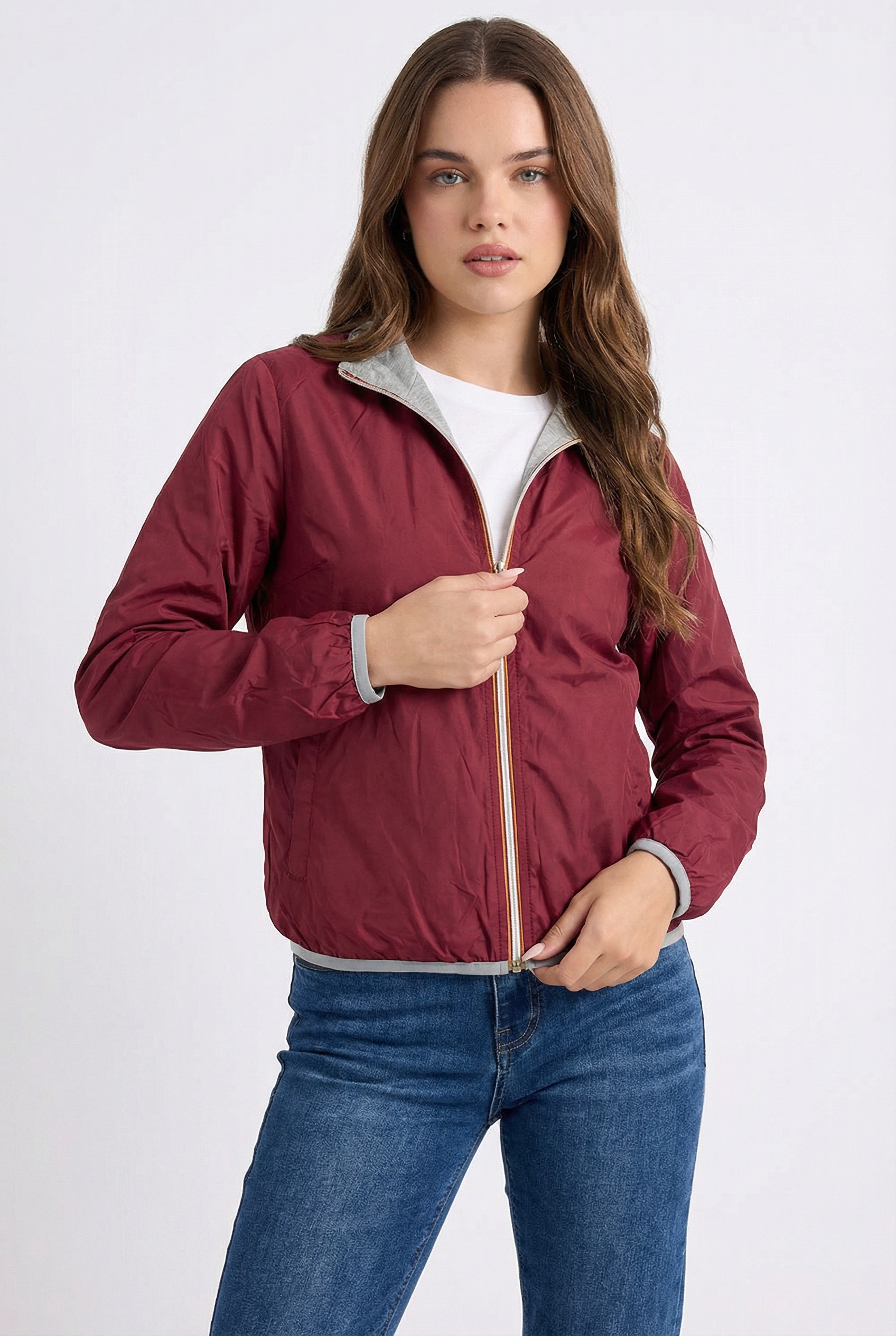 Giacca a Vento Leggera con Zip Double Face