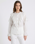 Camicia Elegante con Rouches e Dettagli in Pizzo
