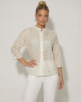 Camicia con ricami in pizzo