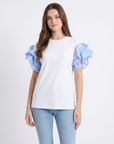 T-shirt con maniche volant