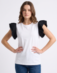 T-shirt con maniche volant
