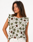 Blusa Bianca Fantasia Cerchi Multicolor