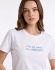 T-shirt “C’ho più sonno che sentimenti” 100% cotone