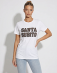 T-shirt donna con stampa “Santa Subito” effetto bold